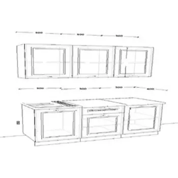 Кухонный гарнитур прямой «Вегас 4», с столешницей, 1500 мм, цвет белый