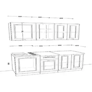 Кухонный гарнитур 7 Белый Вегас 1500