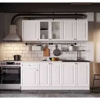 Кухонный гарнитур прямой «Хозяюшка», с столешницей, 2000 мм, цвет акация белая