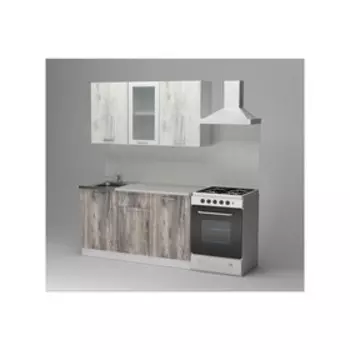 Кухонный гарнитур «Инна медиум», 14001570 мм, цвет пайн белый/пайн экзотик