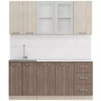 Кухонный гарнитур «Катя», 1800 мм, ЛДСП, цвет ясень шимо светлый / ясень шимо тёмный