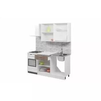 Кухонный гарнитур «Лилия», 1.2 м, ЛДСП, без мойки, цвет белый/дуб сонома светлый/тёмный