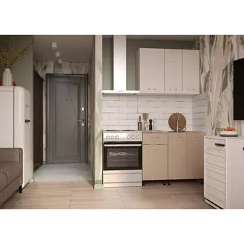 Кухонный гарнитур прямой «Моника», 1000 мм, цвет ясень анкор светлый/мокко/питон