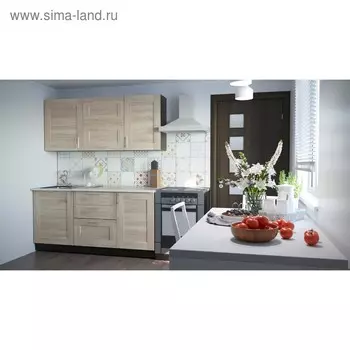 Кухонный гарнитур прямой «Ника экстра», 1700 мм, цвет дуб сонома