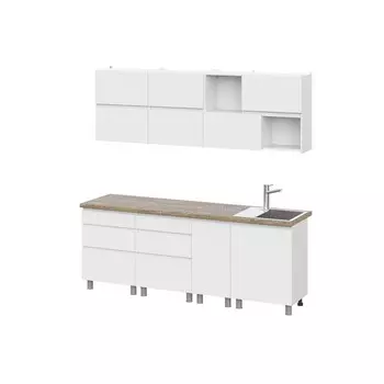 Кухонный гарнитур Одри 5/2.2, Белый/Дуб делано 38мм