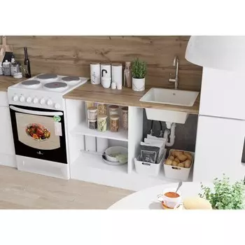 Кухонный гарнитур «Паола», 2400 мм, цвет белый/белый