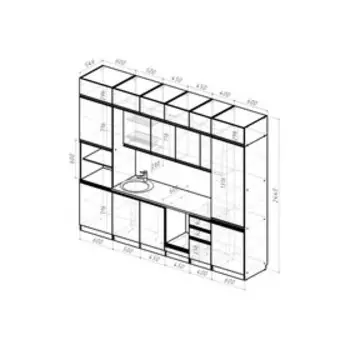 Кухонный гарнитур трёхуровневый «Паола люкс», 3000600 мм, цвет белый/Кантри/Дуб грей, Дуб браун