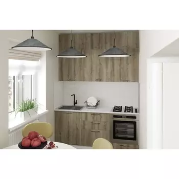 Кухонный гарнитур прямой «Альта макси», 1800 мм, цвет дуб дарго/белый глянец