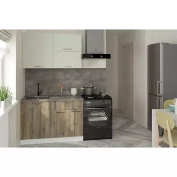 Кухонный гарнитур прямой «Анхель лайт», 1200 мм, цвет дуб дарго/белый/орегано