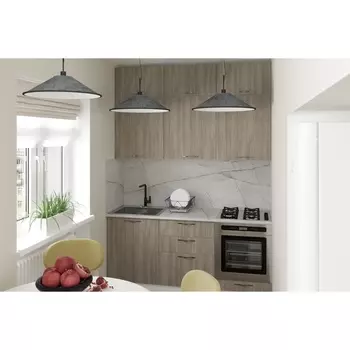 Кухонный гарнитур прямой «Фьюджи макси», 1800 мм, цвет кашемир/джарра/белый