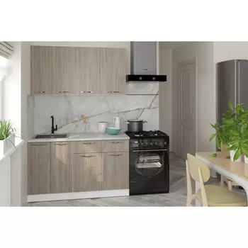 Кухонный гарнитур прямой «Фьюджи медиум», 1400 мм, цвет кашемир/джарра/белый