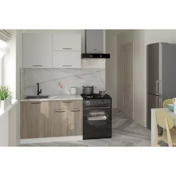 Кухонный гарнитур прямой «Парма лайт», 1200 мм, цвет белый/шиншилла серая/джарра