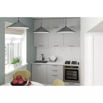Кухонный гарнитур прямой «Шелли макси», 1800 мм, цвет шиншилла серая/белый