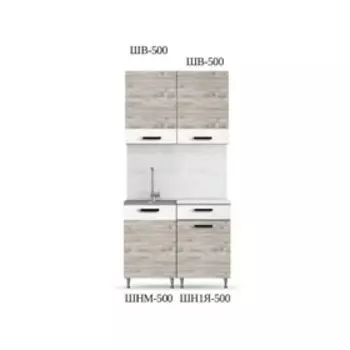 Кухонный гарнитур «Рио», 1000 мм, ЛДСП, цвет белый / дуб крафт