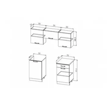 Кухонный гарнитур «Рио», 1500 мм, ЛДСП, цвет дуб крафт