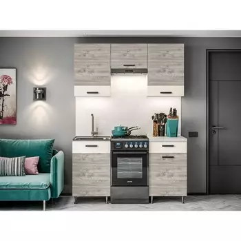 Кухонный гарнитур «Рио», 1500 мм, ЛДСП, цвет дуб крафт светлый