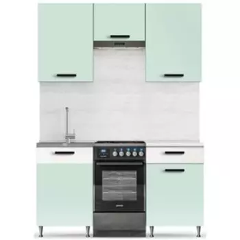 Кухонный гарнитур «Рио», 1500 мм, ЛДСП, цвет дуб мята бежевый