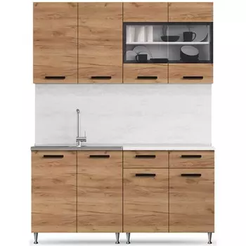 Кухонный гарнитур «Рио», 1600 мм, ЛДСП, цвет дуб крафт