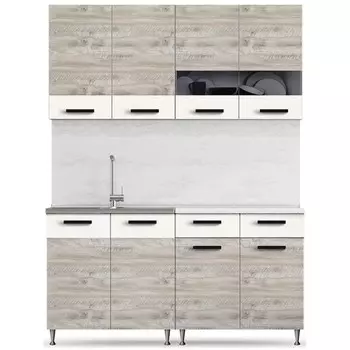 Кухонный гарнитур «Рио», 1600 мм, ЛДСП, цвет дуб крафт светлый