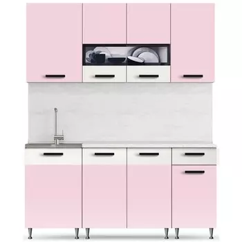 Кухонный гарнитур «Рио», 1700 мм, ЛДСП, цвет дуб розовый бежевый