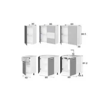 Кухонный гарнитур «Рио», 1800 мм, ЛДСП, цвет белый / дуб крафт