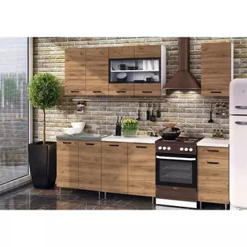 Кухонный гарнитур «Рио», 1800 мм, ЛДСП, цвет дуб крафт