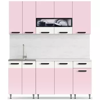 Кухонный гарнитур «Рио», 1800 мм, ЛДСП, цвет дуб розовый бежевый