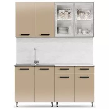 Кухонный гарнитур «Рио 1», 1600 мм, ЛДСП, цвет капучино