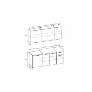 Кухонный гарнитур «Рио 1», 1700 мм, ЛДСП, цвет капучино