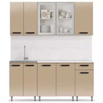 Кухонный гарнитур «Рио 1», 1800 мм, ЛДСП, цвет капучино