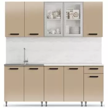 Кухонный гарнитур «Рио 1», 2000 мм, ЛДСП, цвет капучино