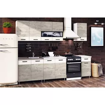 Кухонный гарнитур «Рио», 2000 мм, ЛДСП, цвет дуб крафт светлый