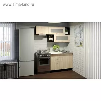 Кухонный гарнитур прямой «Симона экстра», 1700 мм, цвет дуб сонома/венге/берилл бежевый