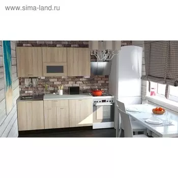 Кухонный гарнитур прямой «Симона макси», 1800 мм, цвет дуб сонома/венге/берилл бежевый