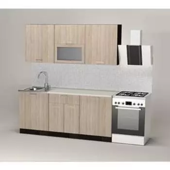 Кухонный гарнитур «Светлана макси», 18001570 мм, цвет ясень шимо светлый/венге