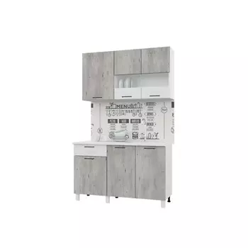 Кухонный гарнитур Trend 1300, 60х130см, МДФ, бетон лайт-белый эмалит