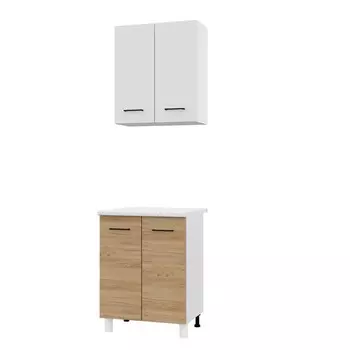 Кухонный гарнитур Тренд 600, Белый/Дуб золотой/Белый