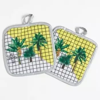 Кухонный набор (2 предмета) Доляна Palms, прихватка 17х17 см - 2 шт, 100% п/э
