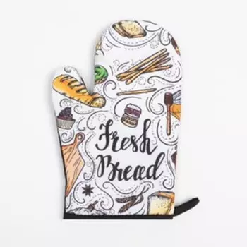 Кухонный набор (2 предмета) Этель Fresh bread, прихватка 17х17 см, варежка 26х16 см, 100% п/э