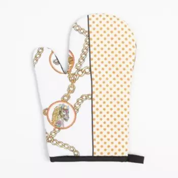 Кухонный набор (2 предмета) Этель «Горох», прихватка 17х17 см, варежка 26х16 см, 100% п/э