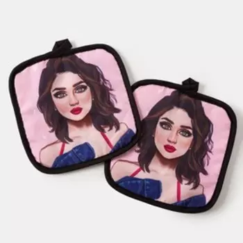 Кухонный набор (2 предмета) Этель LoveLife «Милашка», прихватка 17х17 см - 2 шт, 100% п/э