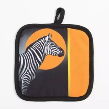 Кухонный набор (2 предмета) Этель «Зебра», прихватка 17х17 см, 100% п/э