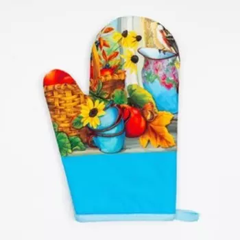 Кухонный набор 2 прихватки Этель «Урожай» , прихватка 17х17 см, варежка 24х16 см, 100% п/э