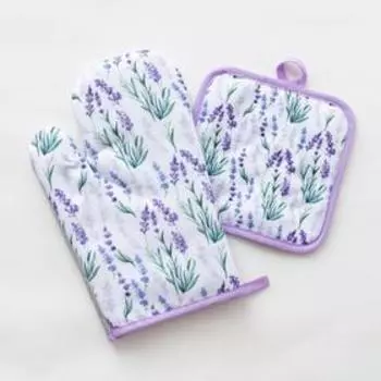 Кухонный набор Доляна «Прованс» прихватка 17х17 см, рукав 26х16 см, 100% п/э