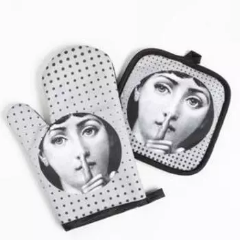 Кухонный набор Доляна «Взгляд», прихватка 17*17 см, рукавица 26*16 см,100% п/э