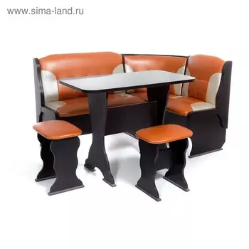 Кухонный уголок Орхидея 1500х1100х840 Венге/Оранж/Беж