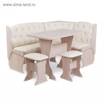 Кухонный уголок Орхидея Люкс 1500х1100х840 Ясень шимо светлый/Крем