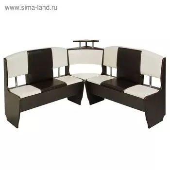 Кухонный уголок "София" большой, 1500х1500х880, Венге/Бежевый кож.зам