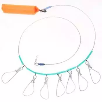 Кукан металлический с поплавком, 7 карабинов