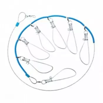 Кукан металлический, трос 7-ми карабиновый